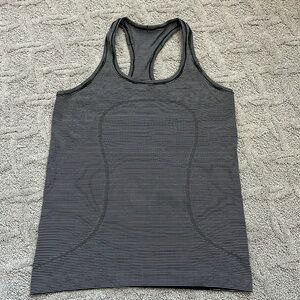 Lululemon Swiftly Tech Racerback Tank - size 10 - Black/White Stripe
